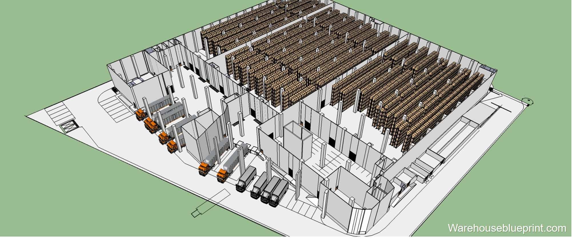 layout sketchup area WarehouseBlueprint Made Simple Visualization  Warehouse